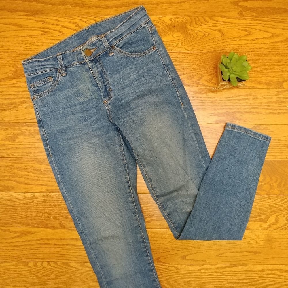 BOGO Free | Topshop Leigh high rise skinny jeans, blue, size 0 / 24 waist petite - Picture 1 of 15